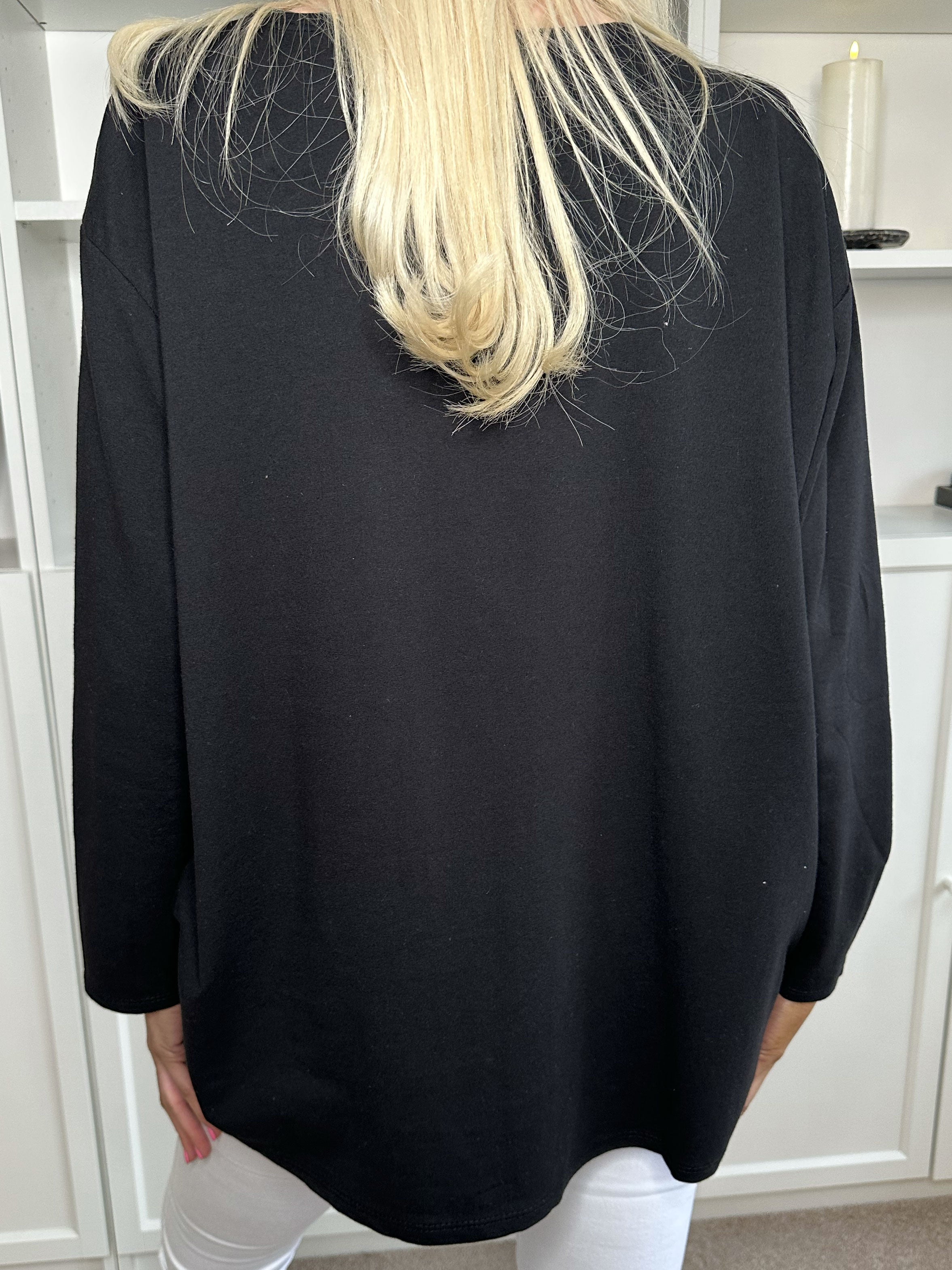 Limitless - Joggingbluse i bomuld med tekst og similisten